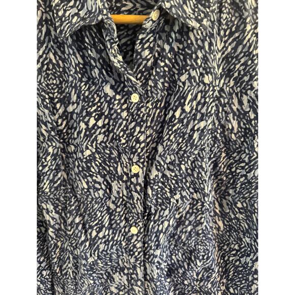 J McLaughlin blue print button down - Picture 3 of 6